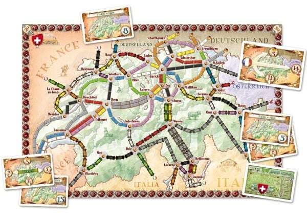 Ticket to Ride-kortsamling #2 Indien & Schweiz