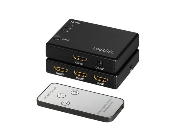 LogiLink HD0042, HDMI, ABS, svart, 60 Hz, 1080p, 36 bit