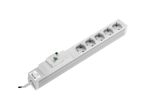 Rittal DK 7240.280, 5 AC-pistorasia(a), Sisätila, Tyyppi D, Harmaa, 16 A, 482,6 mm