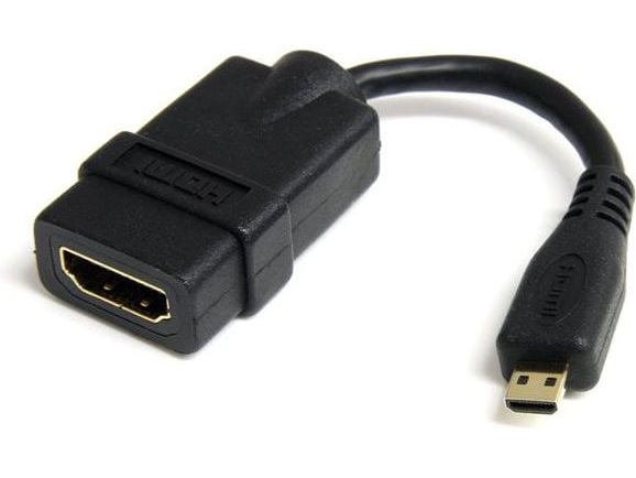 StarTech.com HDMI to micro HDMI 5in High Speed Adapter - HDMI-adapter - 19 pin micro HDMI Type D hann til HDMI hunn - skjermet - svart