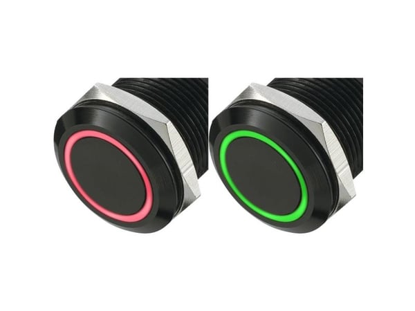 TRU COMPONENTS LAS1-AGQ-11E/R-G Kiinteä painike 250 V/AC 5 A 1 x Pois päältä/(Päälle) Kosketus Punainen, vihreä 1 kpl