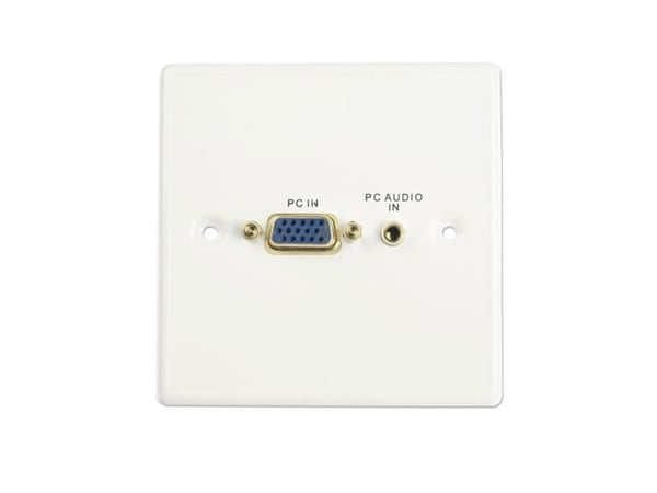Lindy Lindy 60212 Muovinen VGA seinäpistorasia + 3,5 mm stereoliitin