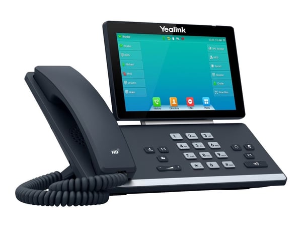 Yealink SIP-T57W - VoIP-telefon - med Bluetooth-grensesnitt med anrops-ID - IEEE 802.11a/b/g/n/ac (Wi-Fi) / Bluetooth 4.2 - treveis anropskapasitet...
