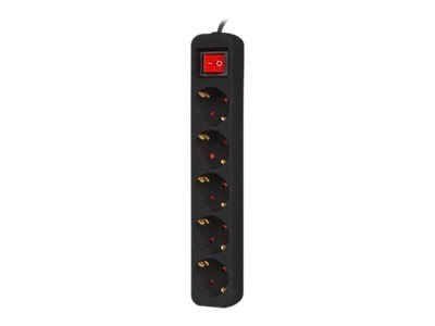 Lanberg PS1-05F-0300-BK, 3 m, 5 AC-pistorasia(a), Sisätila, Tyyppi F, Type F (CEE 7/4), IP20 Lanberg PS1-05F-0300-BK, 3 m, 5 AC-pistorasia(a), Sisätila, Tyyppi F, Type F (CEE 7/4), IP20