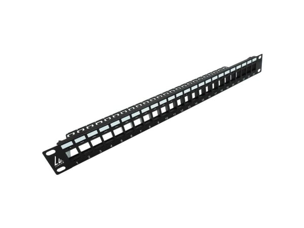 Lanview - Koblingspanel - unshielded - rackmonterbar - CAT 5e/6 - UTP - RJ-45 X 24 - svart - 1U - 19"