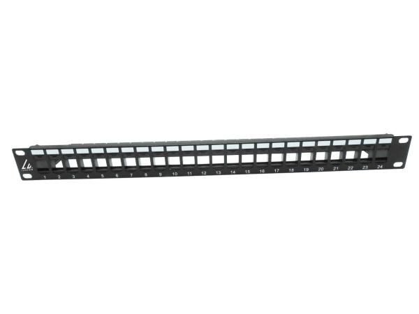 Lanview - Koblingspanel - unshielded - rackmonterbar - CAT 5e/6 - UTP - RJ-45 X 24 - svart - 1U - 19"