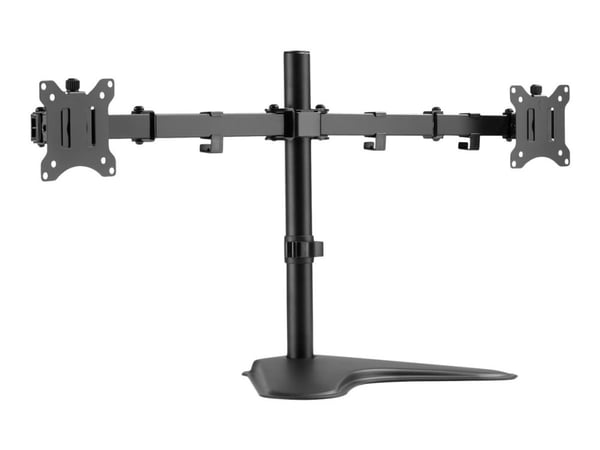 DIGITUS DA-90401 - Stativ - for 2 buede / flate paneler - stål - matt svart - skjermstørrelse: 15"-32" - skrivebordsstativ