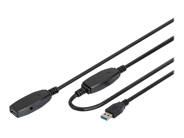 DIGITUS - USB-förlängningskabel - USB typ A (hane) till USB typ A (hona) - USB 3.0 - 20 m - aktiv - svart