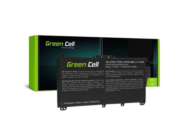 Green Cell - Batteri til bærbar PC (tilsvarer: HP HT03XL) - litiumpolymer - 3-cellers - 3550 mAh - svart - for HP 240 G7 Notebook, 245 G7 Notebook,...