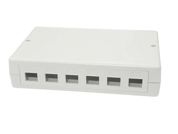 Lanview - Overflatemonteringsboks for nettverk - RJ-45 X 6 - hvit