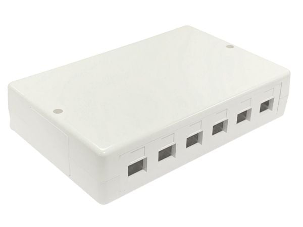 Lanview - Overflatemonteringsboks for nettverk - RJ-45 X 6 - hvit