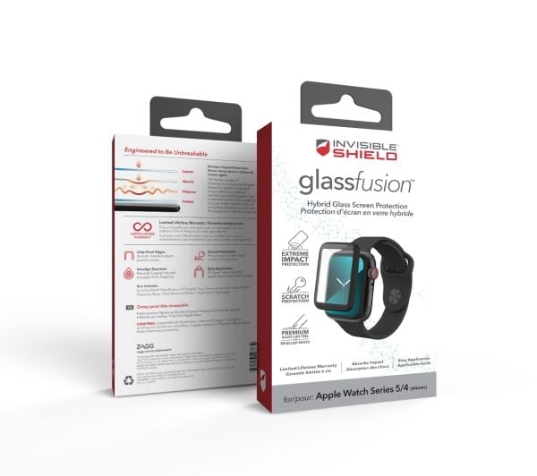 ZAGG InvisibleShield GlassFusion - Skjermbeskyttelse for smart armbåndsur - glass - rammefarge svart - for Apple Watch Hermès Series 9, SE 3, Serie...