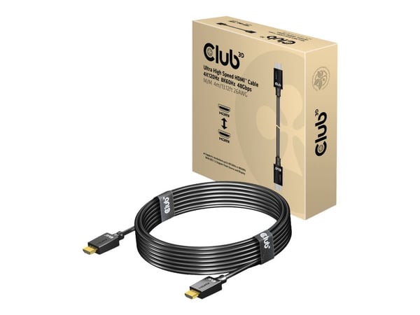 Club 3D - Ultra High Speed - HDMI-kabel - HDMI hann til HDMI hann - 4 m - svart - 4K 120 Hz støtte, 8K 60Hz støtte