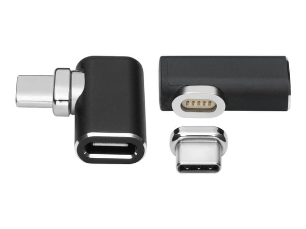 MicroConnect - USB-C-jatkojohdin - USB-C (uros) kulmikas, magneettinen USB-C:hen (naaras)