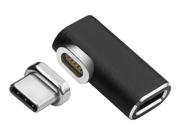 MicroConnect - USB-C-jatkojohdin - USB-C (uros) kulmikas, magneettinen USB-C:hen (naaras)