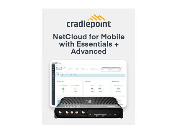 Cradlepoint IBR1700 Series IBR1700-1200M-B - Trådløs ruter - WWAN 4-portssvitsj - 1GbE Dobbeltbånd - 3G, 4G - i-kjøretøy - med 1-års NetCloud Mobil...