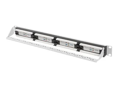 Lanberg PPUA-1024-S, Cat6a, U/UTP (UTP), Harmaa, ABS, Metalli, Telinekiinnitys, 1U