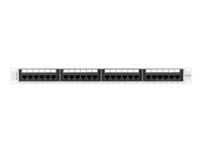 Lanberg PPUA-1024-S, Cat6a, U/UTP (UTP), Harmaa, ABS, Metalli, Telinekiinnitys, 1U
