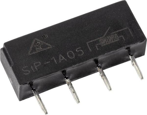 Conrad SIP1A05, Sort, -40 - 80 °C, 10 W, 0,5 A, 5 - 200 V, 5,08 x 19 x 7,4 mm