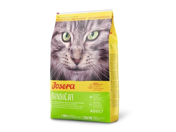 Josera SensiCat, Voksen, Alle hunderaser, Mais, Lever, Fjærfe, Ris, 10 kg, Fri for smakstilsetninger