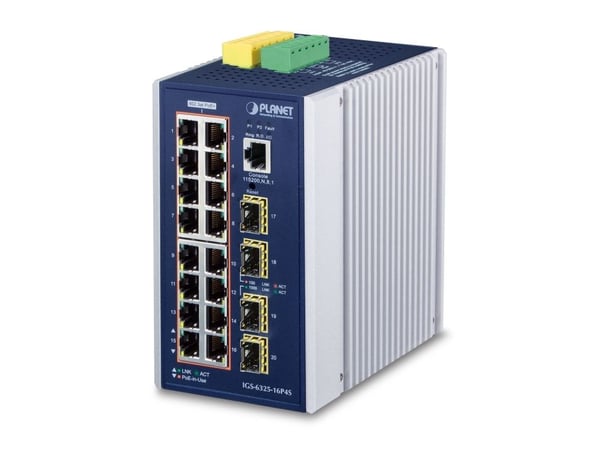 PLANET IGS-6325-16P4S, Håndtert, L3, Gigabit Ethernet (10/100/1000), Full tosidig, Strøm over Ethernet (PoE), Kan monteres på vegg