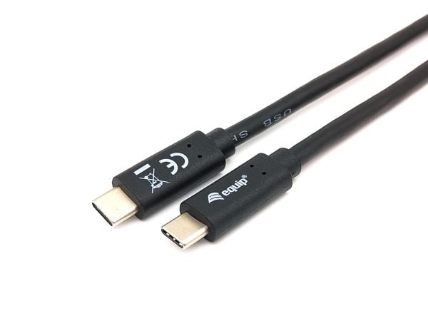 Equip 128347, 2 m, USB C, USB C, USB 3.2 Gen 1 (3.1 Gen 1), 5 Gbit/s, Sort