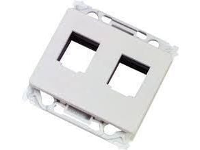 Lanview - Wall plate - Type O power outlet - with labeling window - RJ 45 - 2 modules - vit