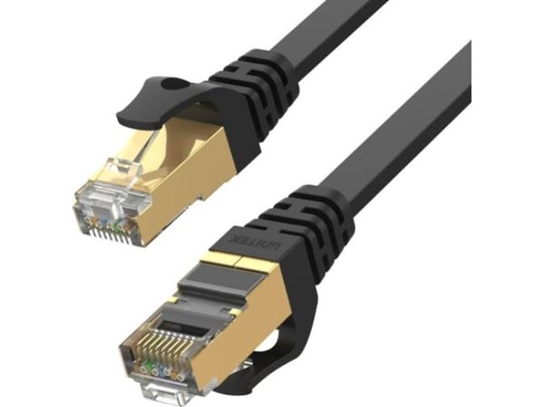 Unitek C1897BK Series - Koblingskabel - RJ-45 (hann) til RJ-45 (hann) - 20 m - skjermet, beskyttet tvunnet parkabel (STTP) - CAT 7 - flat - svart