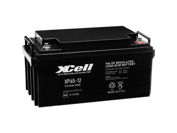 XCell XP6512 blybatteri 12 V 65 Ah M6 skrutilkobling vedlikeholdsfritt VDS
