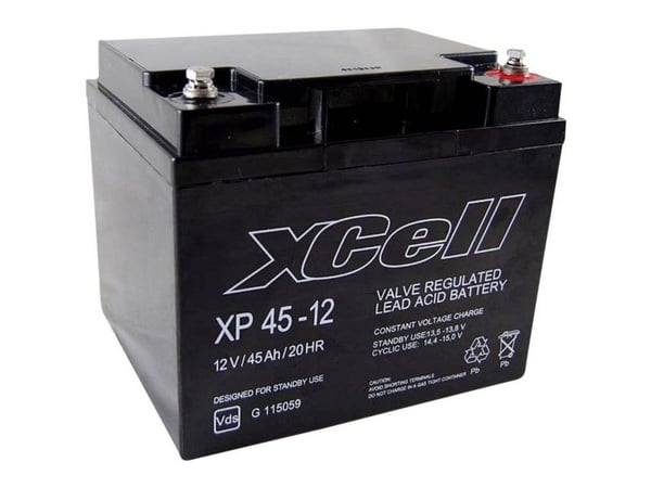 XCell XP 45 - 12 blybatteri 12 V 45 Ah blyfleece (B x H x D) 197 x 170 x 165 mm M6 skrutilkobling vedlikeholdsfritt, VDS-sertifisert