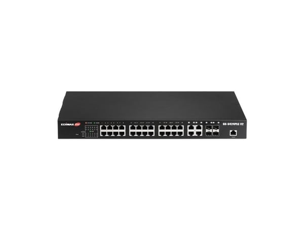 Edimax Pro GS-5424PLC V2 - Switch - smart - 24 x 10/100/1000 (PoE+) + 4 x kombo-SFP - rackmonterbar - PoE+ (400 W)