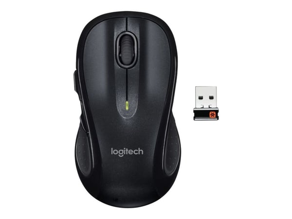 Logitech M510 - Mus - høyrehendt - laser - 7 knapper - trådløs - 2.4 GHz - USB trådløs mottaker - for Core Innovations CLT136401