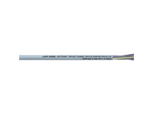 Lapp ÖLFLEX CLASSIC 130 H, Keskijännitekaapeli, Harmaa, Kupari, 0.75 mm², 86,4 kg/km, -25 - 70 °C