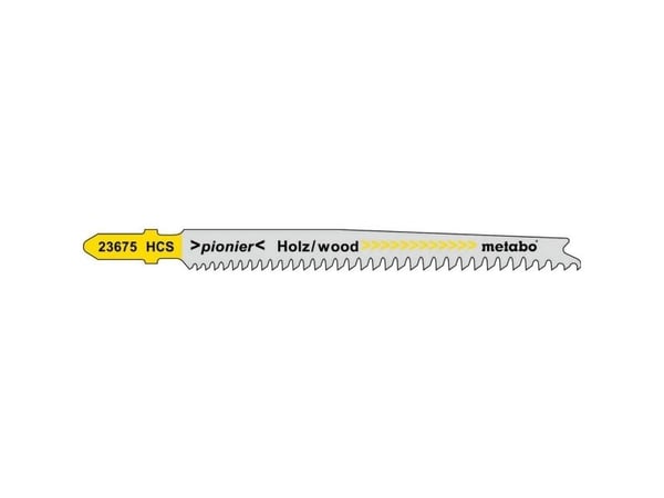 Metabo 623617000, Stiksagblad, Sponplater, Trefiberplater, Hardtre, Mykt tre, Kryssfiner med trekjerne, High Carbon Steel (HCS), Grå, Gul, 9,1 cm, ...