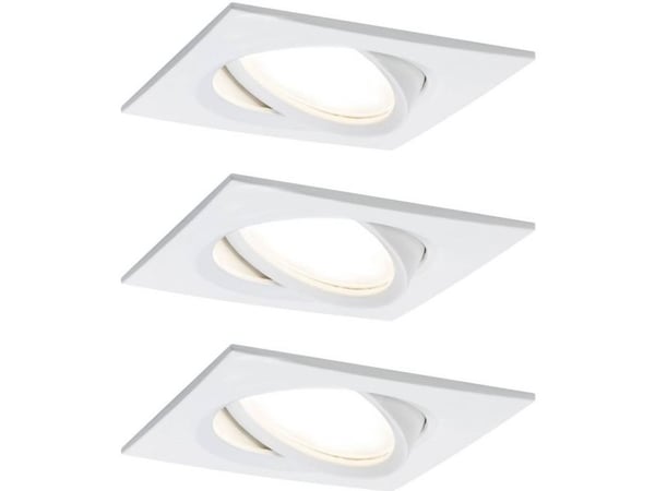 Paulmann 936.78, Innsunket spotlight, 1 ampuller, LED, 2700 K, 435 lm, Hvit
