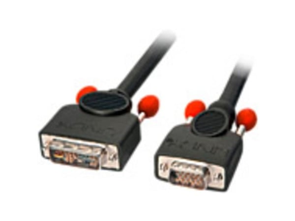 Lindy 3m DVI-A/VGA Cable, 3 m, DVI-A, VGA (D-Sub), Sort, Hankjønn/hankjønn