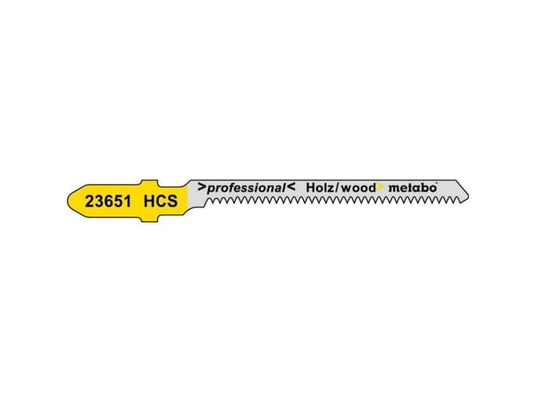 Metabo 623624000, Stikksagblad, Plast, Kryssfiner, Mykt tre, High Carbon Steel (HCS), Grå, Gult, 5,7 cm, 1,4 mm