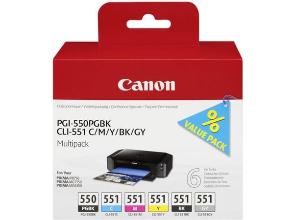 Canon 6496B005, Väriainepohjainen muste, Väripohjainen muste, 6 kpl, Monipakkaus