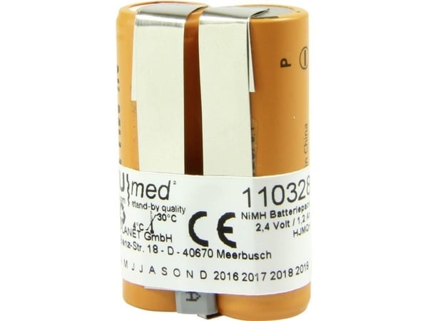 Oppladbart batteri til medisinteknikk, erstatter originalbatteri 4860 501.002 Eppendorf 2,4 V 1200 mAh