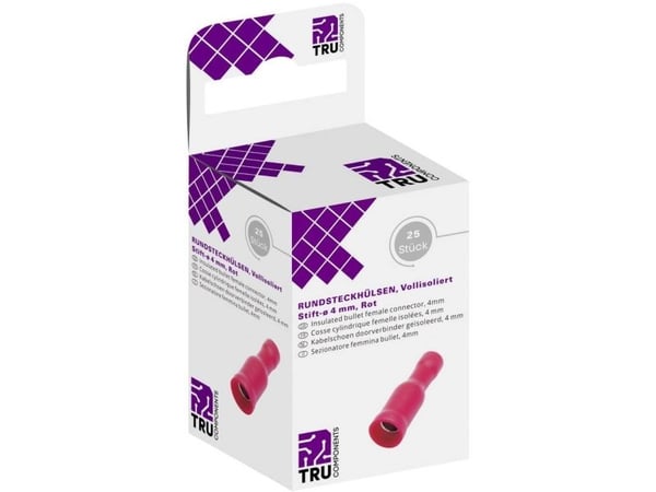 TRU COMPONENTS rundstiftmuff 0,50–1,50 mm² röd (25 st.)