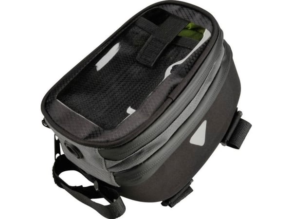 FISCHER cykelöverrörsväska Premium, svart (85% polyester/15% PVC) - transparent touchskärm - 1 st (86279)