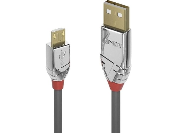 Lindy 36651, 1 m, USB A, Micro-USB B, USB 2.0, 0,48 Gbit/s, Harmaa
