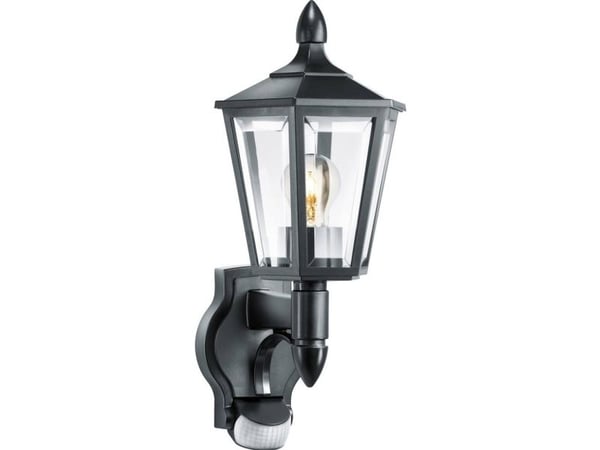 Steinel L 15 S 617813 Vägglampa utomhus med rörelsesensor Energisparlampa, LED (RGB) E27 60 W Svart