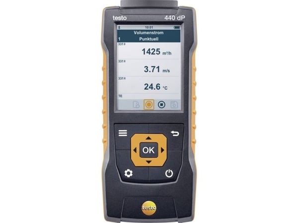 testo 440 dP Trykmålingsudstyr Lufttryck, lysstyrke;, CO2, Temperatur, Vindhastighed -150 - +150 hPa