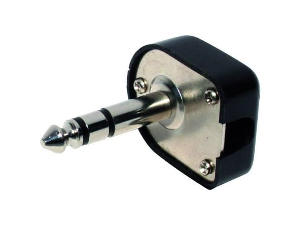 TRU COMPONENTS 1559782 Jackplugg 6,35 mm plugg, vinklet Antall pinner: 3 Stereo Svart 1 stk
