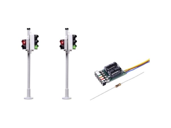 Viessmann Modelltechnik 5095 H0 sett med 2 stk. trafikklys inkl. gangtrafikklys ferdigkomponent