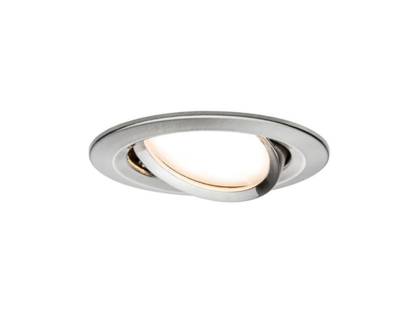 Paulmann 934.82, Innsunket spotlight, 1 ampuller, LED, 2700 K, 630 lm, Metallisk