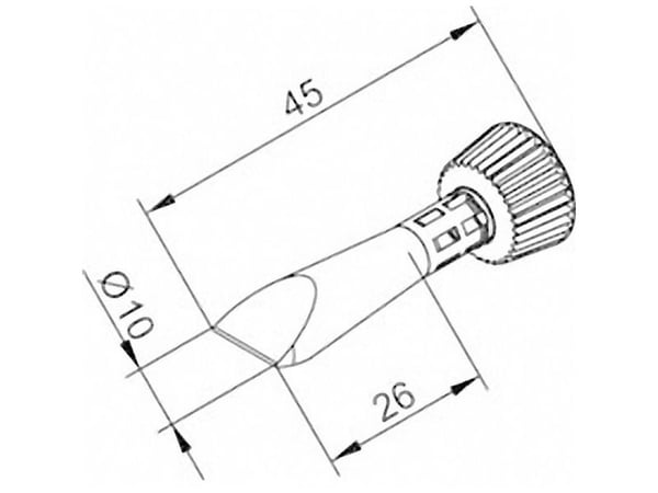 Ersa 0102CDLF100C/SB loddespiss meisel-form spissstørrelse 10 mm spisslengde 45 mm 1 stk