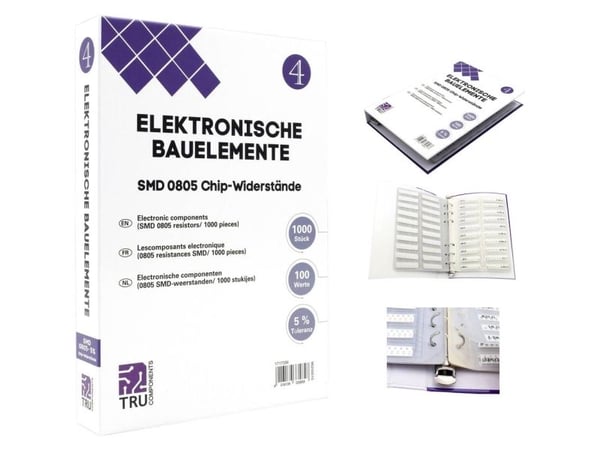 TRU COMPONENTS TC-6869424 TC-6869424 Lajitelma-albumi SMD 0805 0,125 W 5 % 1000 kappaletta