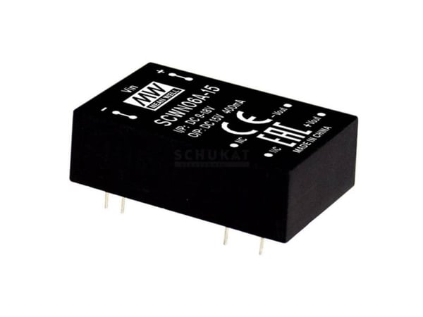 MEAN WELL SCWN06A-15, 6 W, 15 V, 0,4 A, RoHS, 600 stk